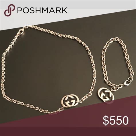 gucci necklace and bracelet set